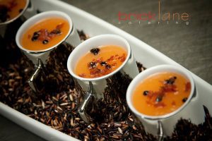 Chilled Cantaloupe Soup, Balsamic Vinegar Caviar, Prosciutto Crisps