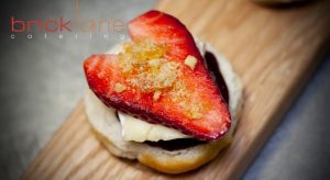 Triple Cream PBJ, Blackberry Preserves, Fresh Strawberry, Pnut Brittle Dust